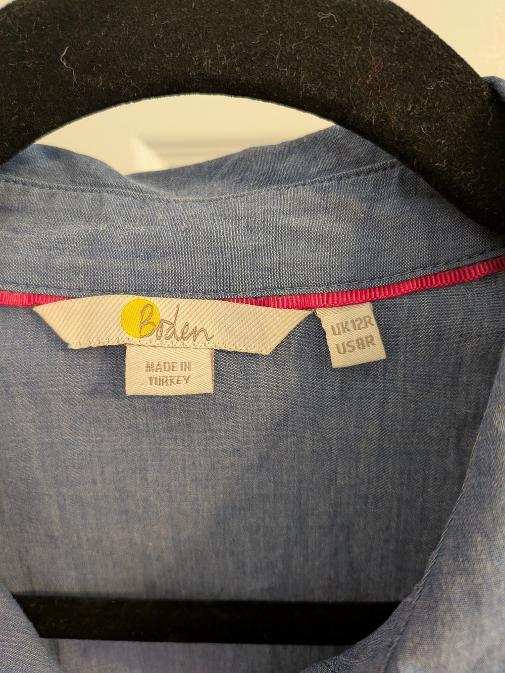 Boden Button-Front Blue Chambray Shirt Dress - Picture 4 of 4